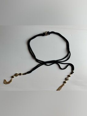 Vintage Black and Gold Rope Belt Adjustable Waist Chain